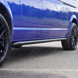 Lwb 2.4 Inch Gloss Black STX Style Sportline Side Bars Pair For Renault Trafic 2001 On / Vauxhall Vivaro 2001 -2019