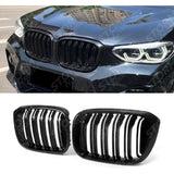 M Dual Slat Kidney Grill Gloss Black For Bmw X3 G01 / X4 G02 2018-2023