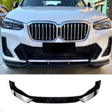 M Sport Front Splitter in Gloss Black For BMW X3 G01 LCI 2022-2024 - Front Splitter