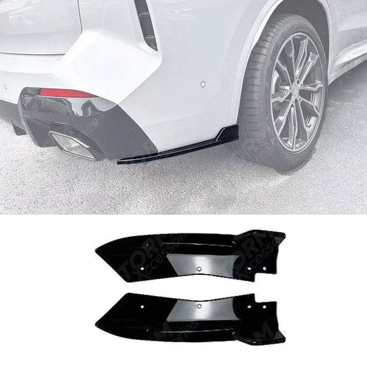 M-Sport Rear Bumper Corner Splitters In Gloss Black For BMW X3 G01 LCI 2022+
