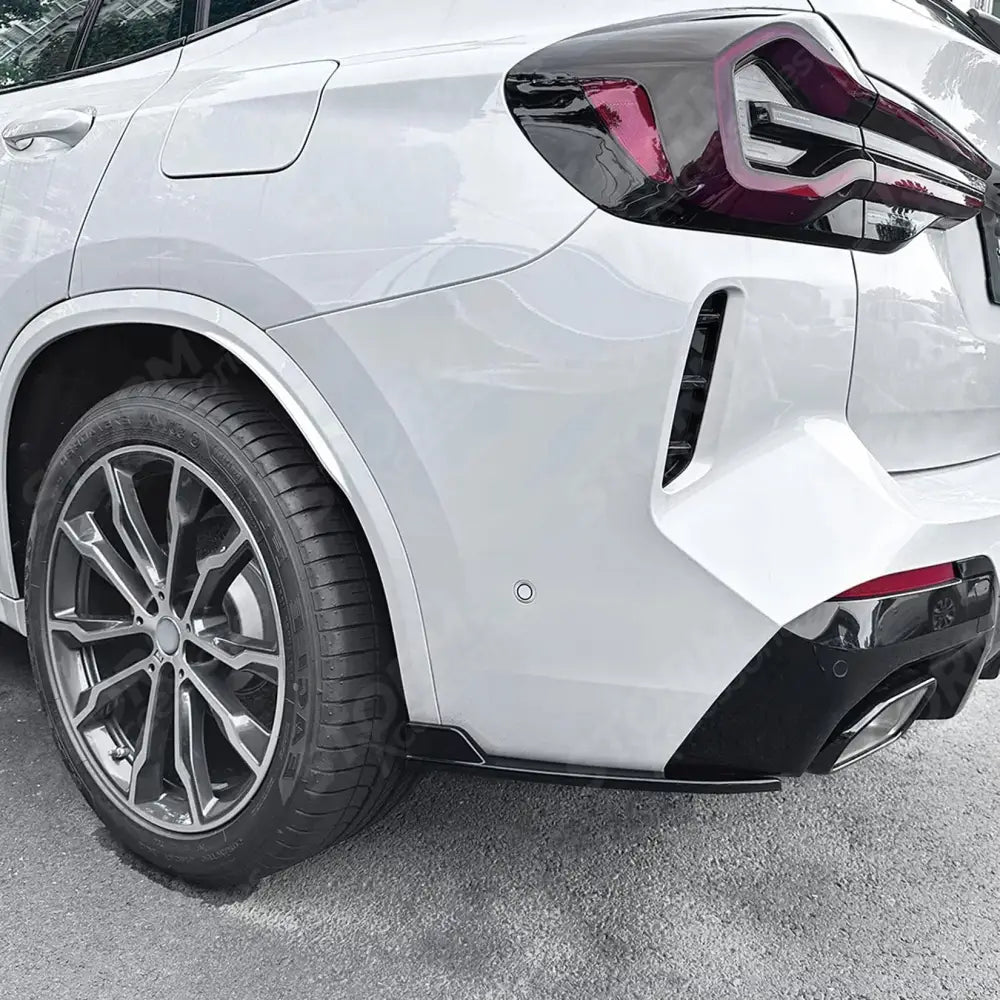 M-Sport Rear Bumper Corner Splitters In Gloss Black For BMW X3 G01 LCI 2022+