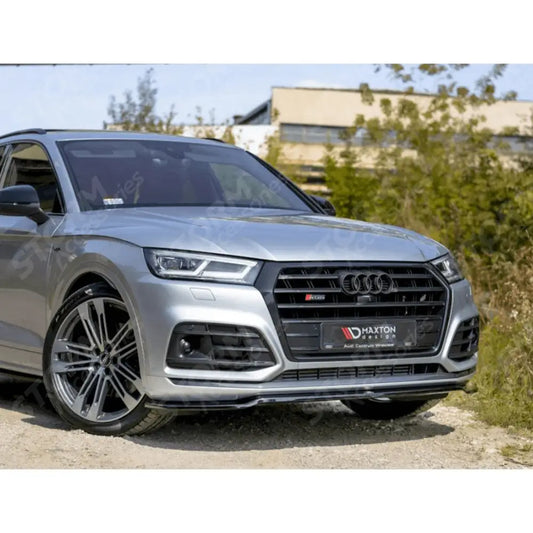 Maxton Front Splitter Gloss Black For Audi Sq5/q5 S-line Mk2 2017+