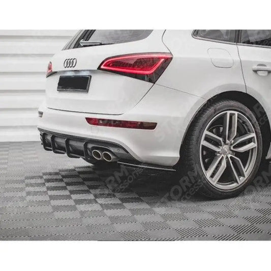 Maxton Rear Bumper Splitters Gloss Black For Audi Sq5 Mk1 (8r) 2012-2017