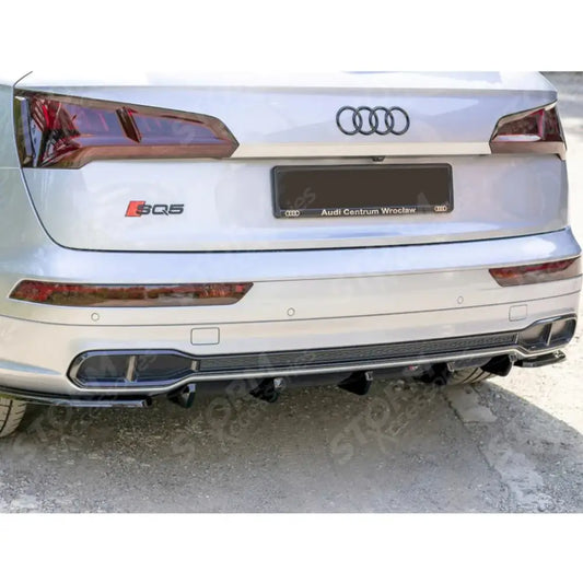 Maxton Rear Bumper Splitters Gloss Black For Audi Sq5/q5 S-line Mk2 2017+