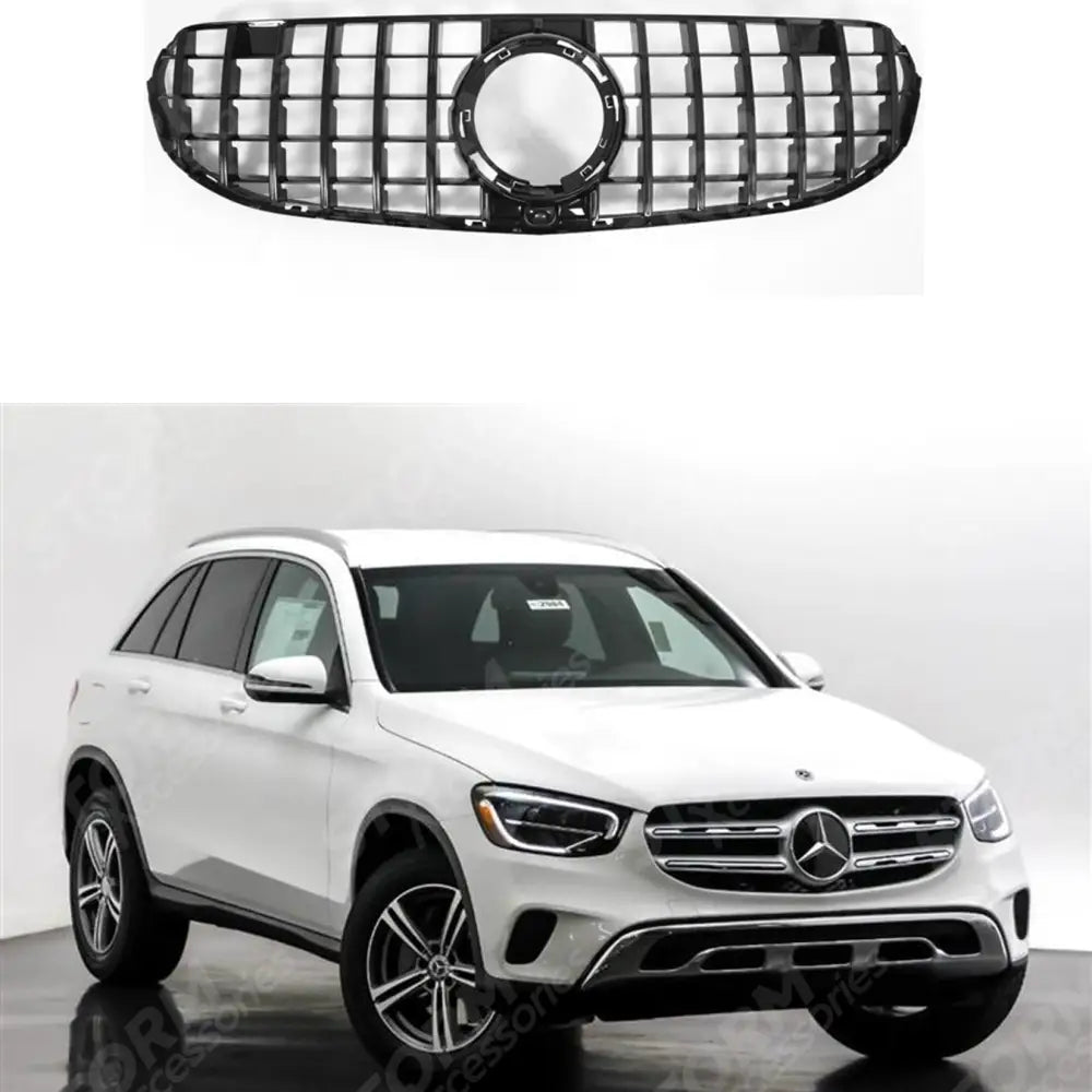 Mercedes Glc X253 2019-2022 - Panamericana Gt Style Upgrade Front Grill - Gloss Black