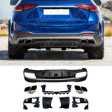 Mercedes GLE W167 2019+ AMG Line Rear Diffuser With Tips In Gloss Black