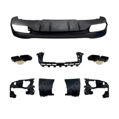 Mercedes GLE W167 2019+ AMG Line Rear Diffuser With Tips In Gloss Black