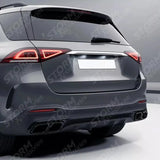 Mercedes GLE W167 2019+ AMG Line Rear Diffuser With Tips In Gloss Black