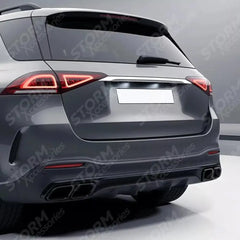 Mercedes GLE W167 2019+ AMG Line Rear Diffuser With Tips In Gloss Black