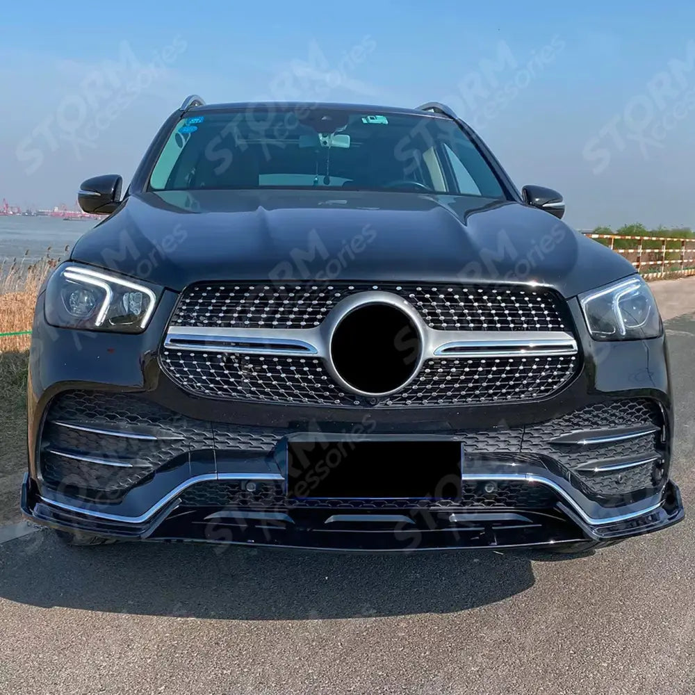 Mercedes GLE W167 C167 2019-2023 AMG Line Pre Facelift Front Splitter In Gloss Black