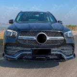 Mercedes GLE W167 C167 2019-2023 AMG Line Pre Facelift Front Splitter In Gloss Black