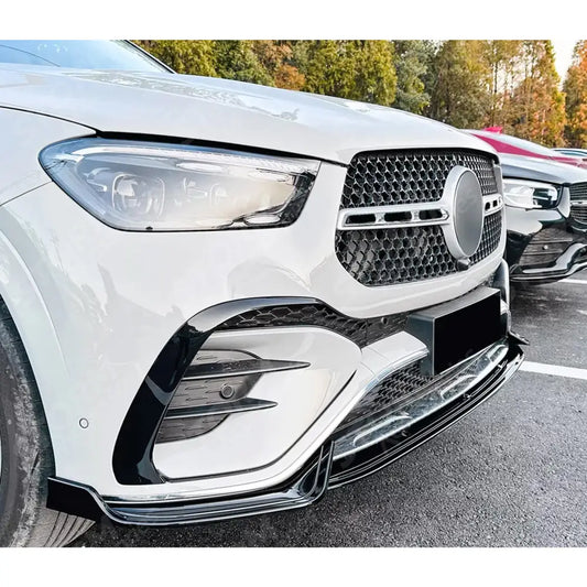 Mercedes GLE W167 C167 2024+ AMG Line Facelift Front Splitter In Gloss Black