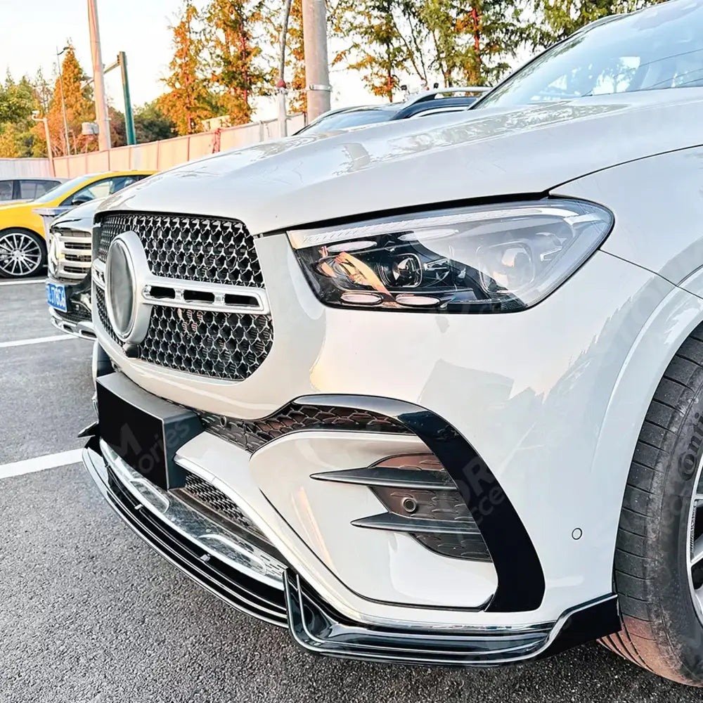Mercedes GLE W167 C167 2024+ AMG Line Facelift Front Splitter In Gloss Black