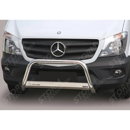 Mercedes Sprinter 2014 On Misutonida Ec Approved Front A-bar - 63mm - Stainless Finish