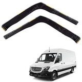 Mercedes Sprinter 2018 On Stx Internal Wind Deflectors - 2pcs - Clip In Fitment - Dark Smoke - W166
