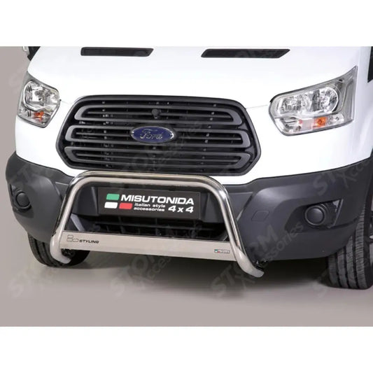 Misutonida Ec Approved Front A-bar 63mm Stainless Finish For Ford Transit Mk8 2014-2017