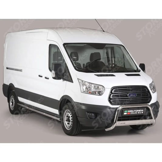 Misutonida Ec Approved Front A-bar 63mm Stainless Finish For Ford Transit Mk8 2014-2017