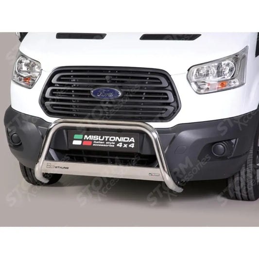 Misutonida Ec Approved Front A-bar 63mm Stainless Finish For Ford Transit Mk8 2014-2017