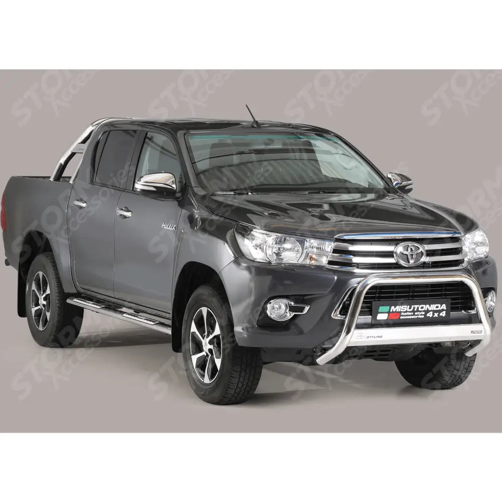 Misutonida Ec Approved Front A-bar 63mm Stainless Finish For Toyota Hilux Mk8 2016-2020