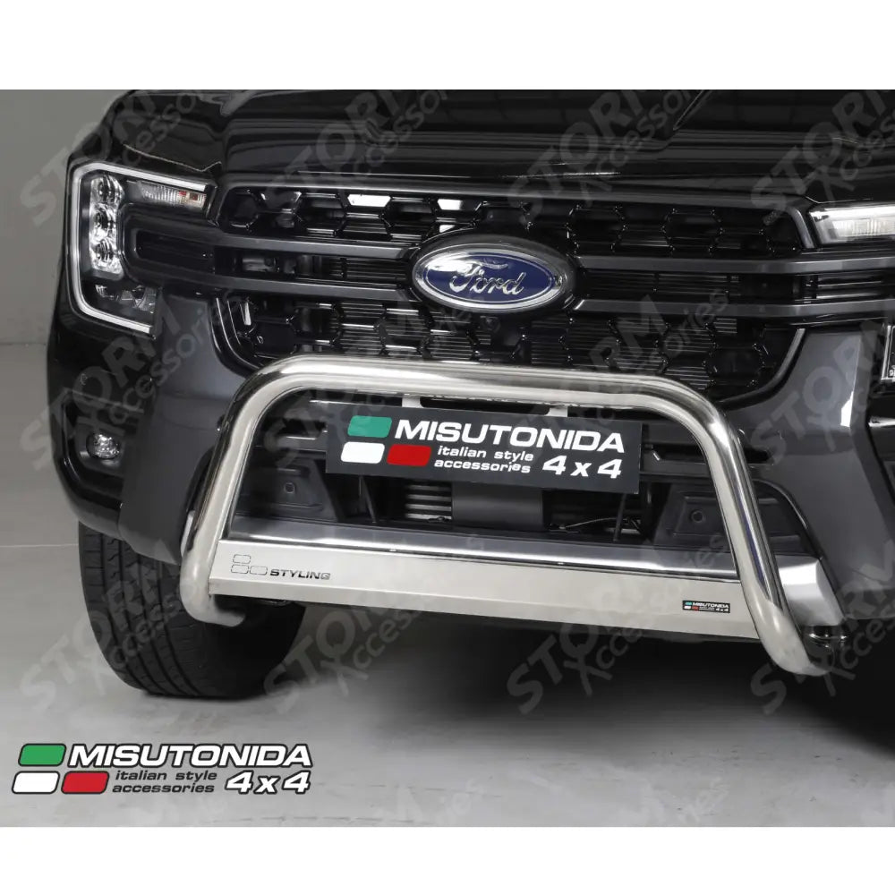 Misutonida Ec Approved Front Bar 63mm Silver For Ford Ranger T9 2023 On