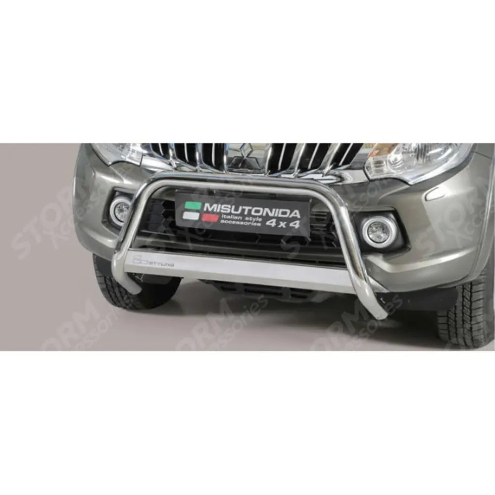 Misutonida Eu Approved Front A-bar 63mm Stainless Finish For Mitsubishi L200 Series 5 2016 On