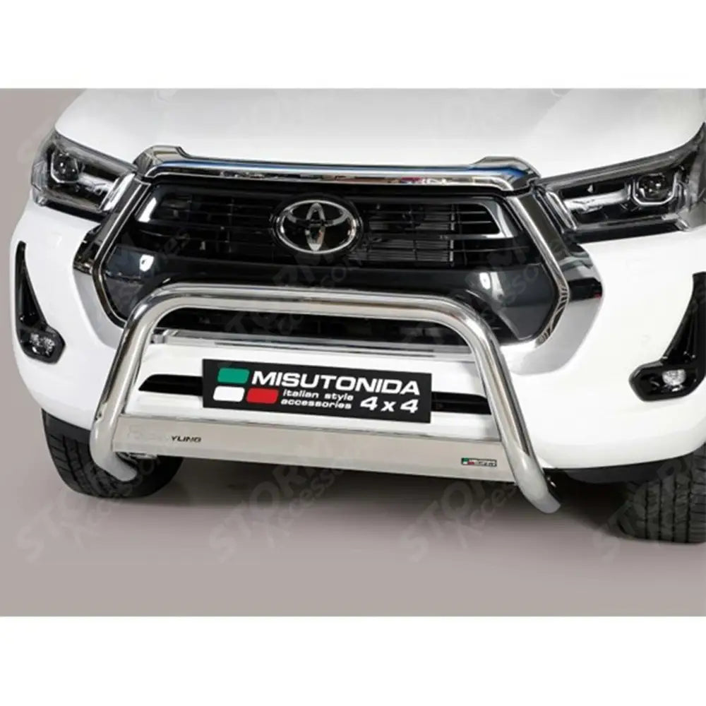 Misutonida Eu Approved Front A Bar 63mm Stainless Finish For Toyota Hilux 2021-2026