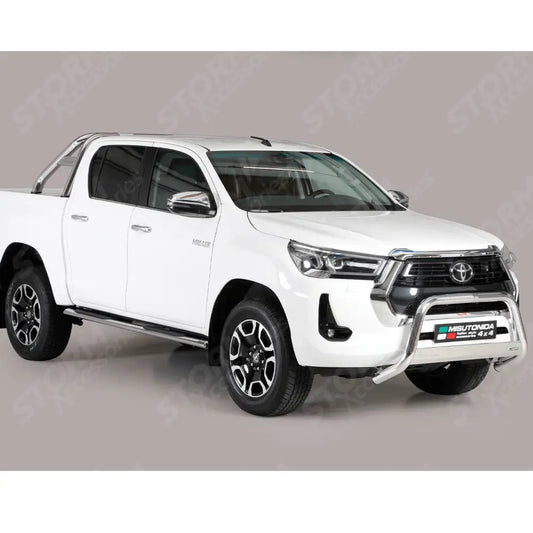 Misutonida Eu Approved Front A Bar 63mm Stainless Finish For Toyota Hilux 2021-2026