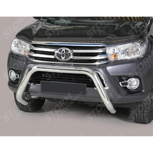 Misutonida Eu Approved Front A Bar 76mm Stainless Finish For Toyota Hilux 2016-2020