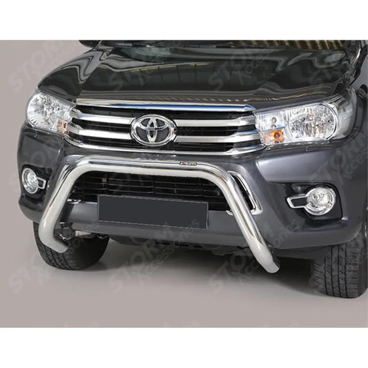 Misutonida Eu Approved Front A Bar 76mm Stainless Finish For Toyota Hilux 2016-2020