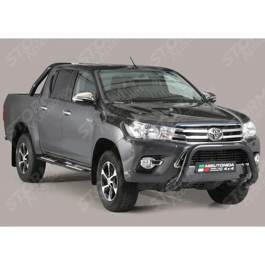 Misutonida Eu Approved Front Bar 76mm Black Finish For Toyota Hilux Mk8 2016-2020