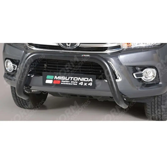 Misutonida Eu Approved Front Bar 76mm Black Finish For Toyota Hilux Mk8 2016-2020