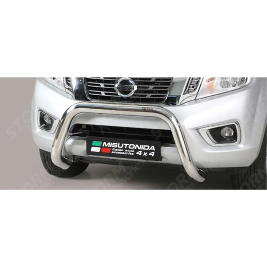 Misutonida Eu Approved Front Bar 76mm Stainless Finish For Nissan Navara Np300 2016 On