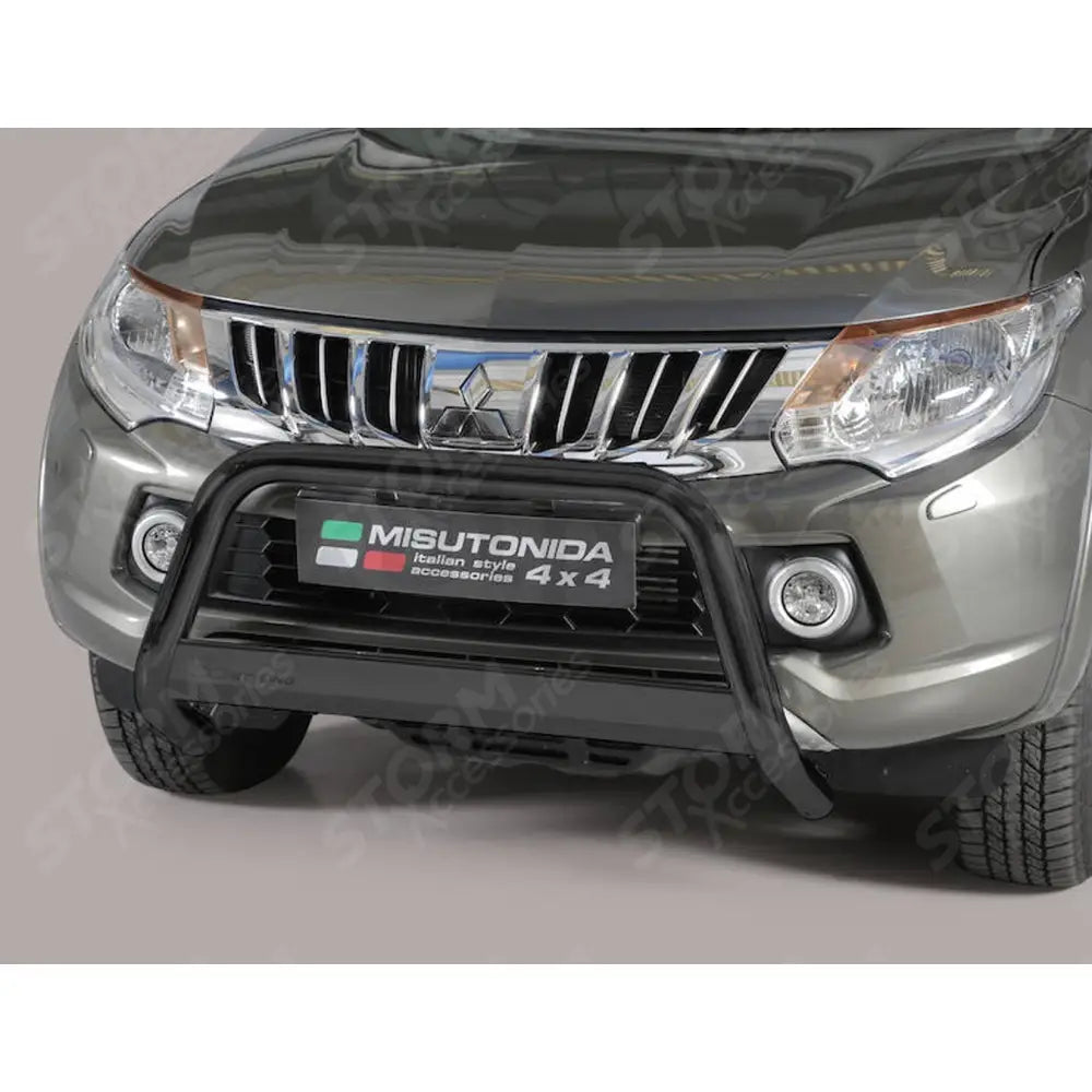 Misutonida Eu Approved Front Bar A-bar Black 63mm For Mitsubishi L200 Series 5 2016 On