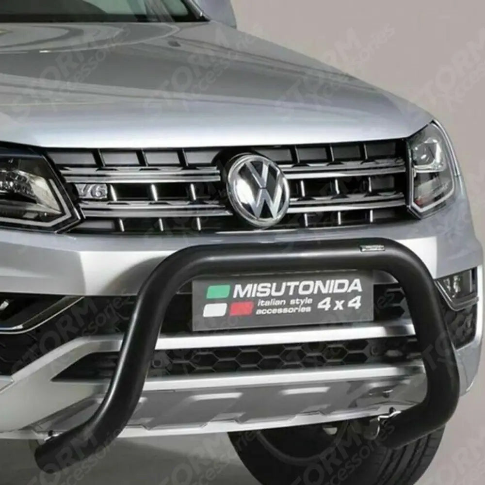 Misutonida Eu Approved Front Bar Black 76mm For Vw Amarok 2010 On