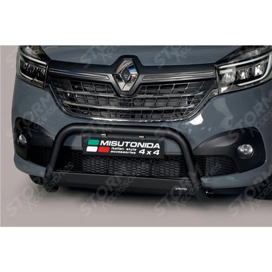 Misutonida Eu Approved Front Bar In Black 63mm For Renault Trafic 2014 On