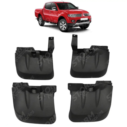 Mitsubishi L200 2006 - 2014 On Double Cab Mud Flaps Splash Guards Set