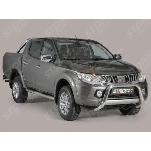Mitsubishi L200 Series 5 2015 On Misutonida Ec Approved Front Bar - 76mm - Stainless Finish