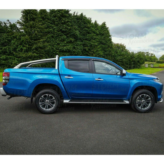 MITSUBISHI L200 SERIES 5 - 6 - LONG BED - FIAT FULLBACK - STAINLESS STEEL LONG REACH SPORT ROLL BAR - Storm Xccessories2
