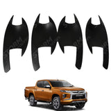 Mitsubishi L200 Series 6 2019 On - Stx Door Handle Inserts - Black - Set Of 4