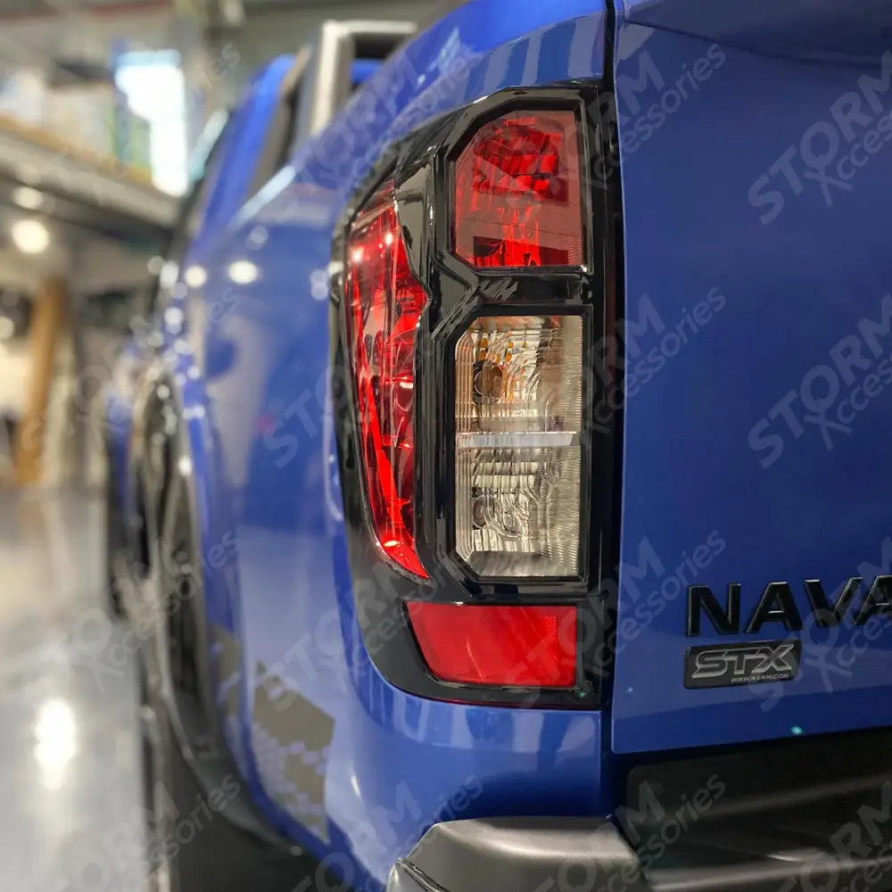 Nissan Navara Np300 2015 On Stx Tail Light Guards - Gloss Black - Pair