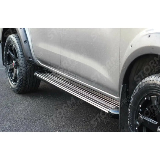 Nissan Navara Np300 2016 On - Double Cab Running Boards - Side Steps - Oe Style - Pair - Black