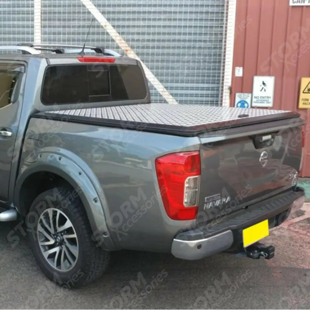Nissan Navara Np300 2016 On Egr Aluminium Chequer Lid Tonneau Cover - Mill Finish