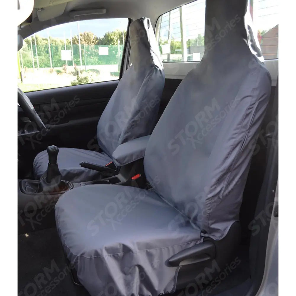 Pair Seat Covers Grey For Toyota Hilux Single Cab 2016 On