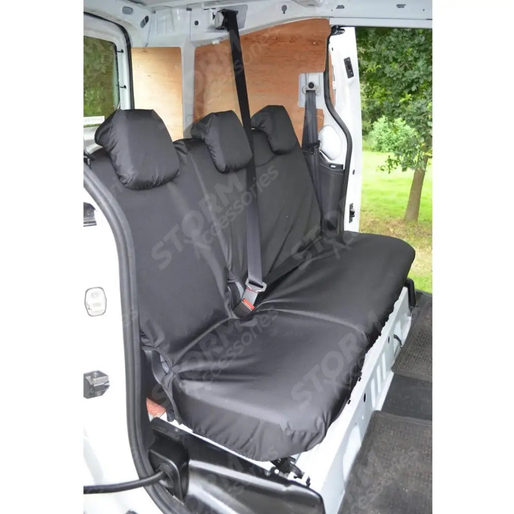 Peugeot Partner Van 2008-2018 Rear Single And Double Passenger Seat Covers - Black