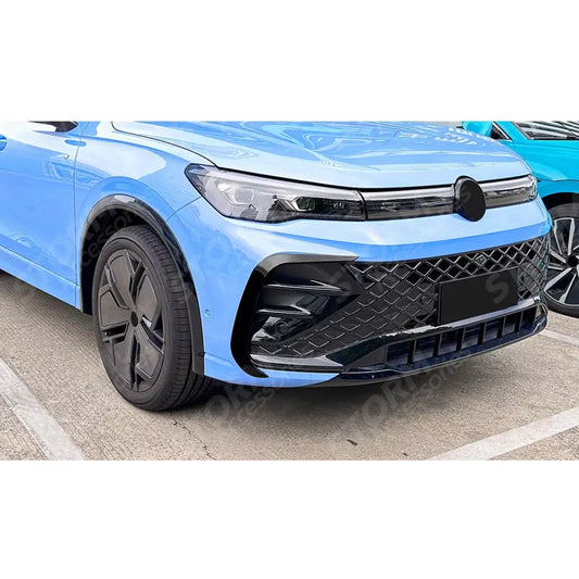 R Line Front Canards In Gloss Black For Volkswagen Tiguan MK3 2024+