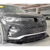 R Line Front Splitter In Gloss Black For Volkswagen Tiguan MK3 2024+