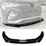 R Line Front Splitter In Gloss Black For Volkswagen Tiguan MK3 2024+