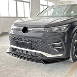 R Line Front Splitter In Gloss Black For Volkswagen Tiguan MK3 2024+