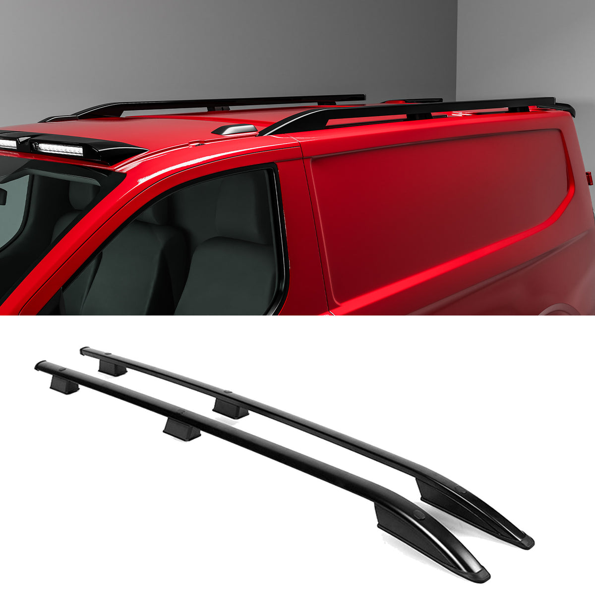 Ford Transit Custom 2024+ SWB Sport Style Roof Rails In Black