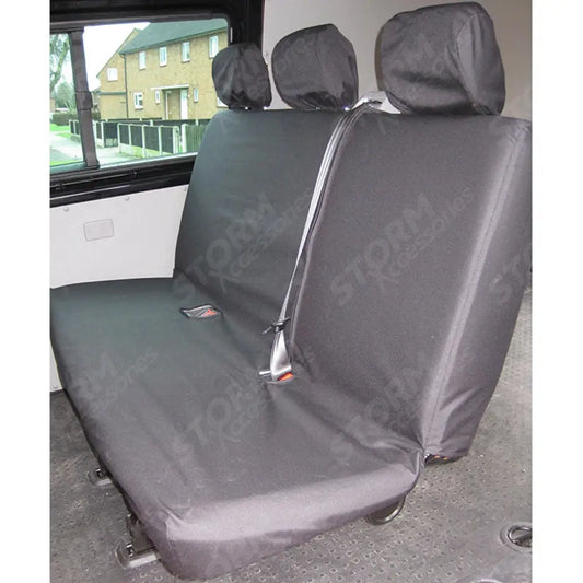 Rear 3-seater Bench Passenger Seat Covers Grey For Vw Transporter T5 T6 2010 - 2024